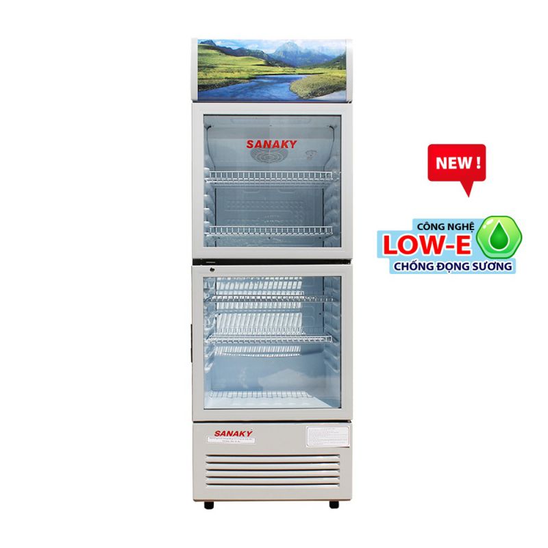 TỦ MÁT SANAKY VH-218WL LOW-E 2 CỬA 170 LÍT NHÔM